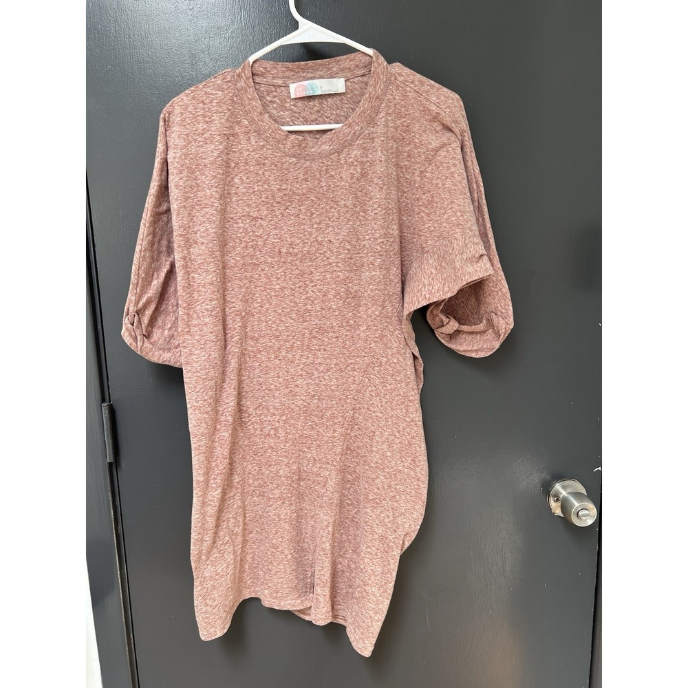 Free People FP Beach Shawna Short Sleeve Knit Tunic Dress Orange Sz S